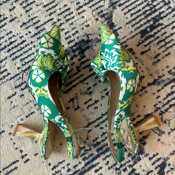 ANTONIO MELANI Lenore Royal Palm Print Bow Slingback Pumps - Picture 6 of 10